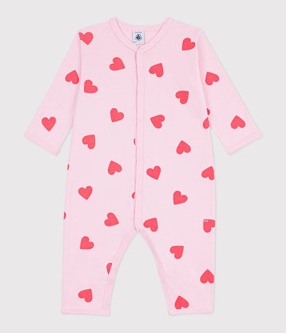Pyjama bébé en coton sans pieds imprimé cœurs – F1