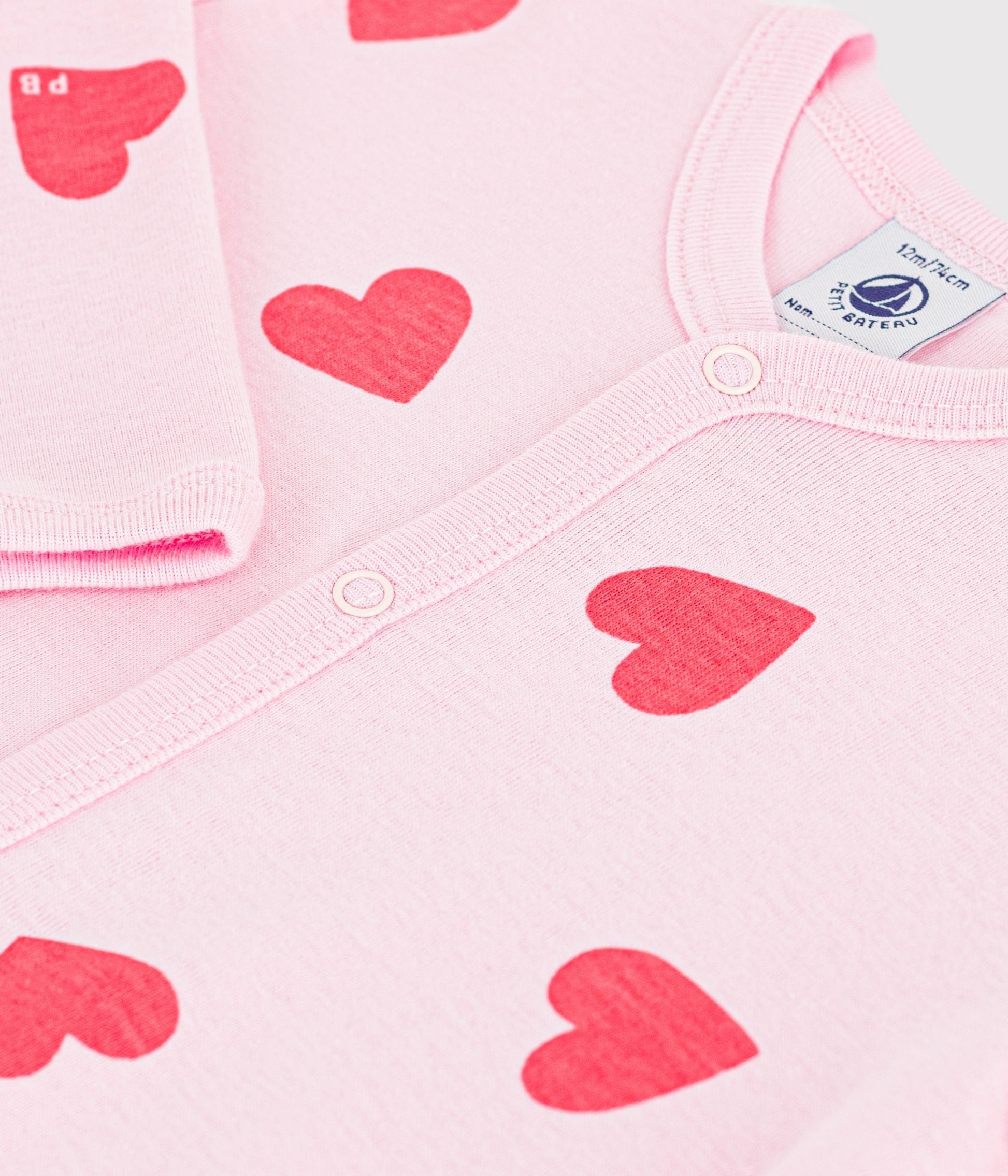 Pyjama bébé en coton sans pieds imprimé cœurs – Z1
