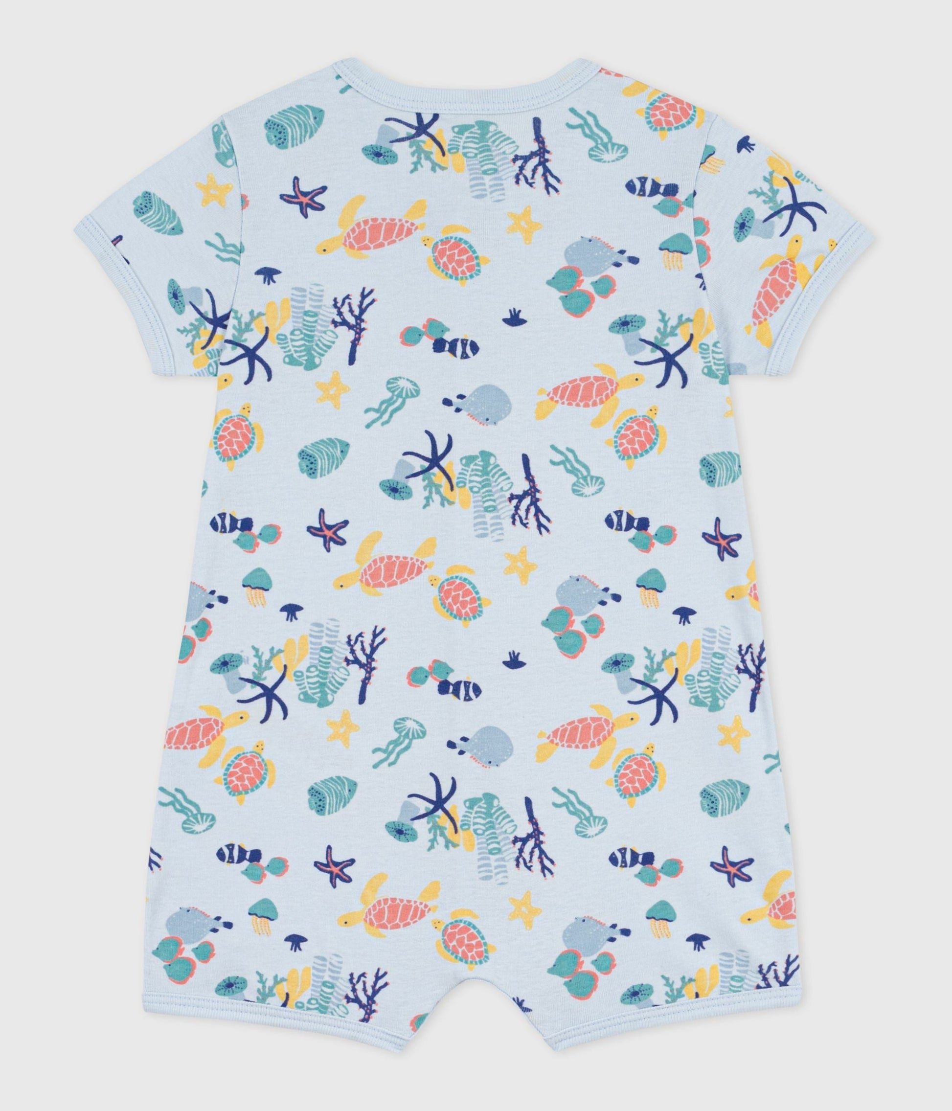 Combinaison courte bébé en coton imprimé marin phosphorescent – D1