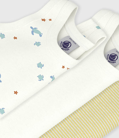 Lot de bodies sans manches en coton imprimé tortues bébé – Z1