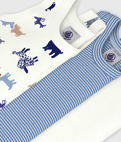 Lot de bodies sans manches en coton imprimé chien bébé – Z1