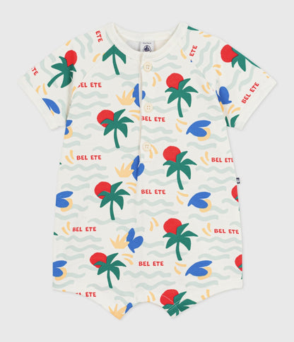 Combinaison courte bébé en coton imprimée – F1
