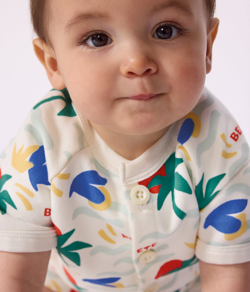 Combinaison courte bébé en coton imprimée – J2