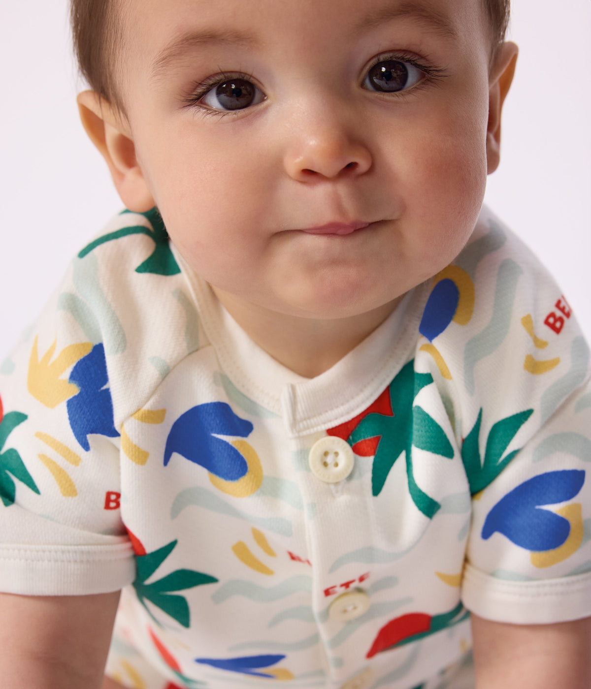 Combinaison courte bébé en coton imprimée – J2