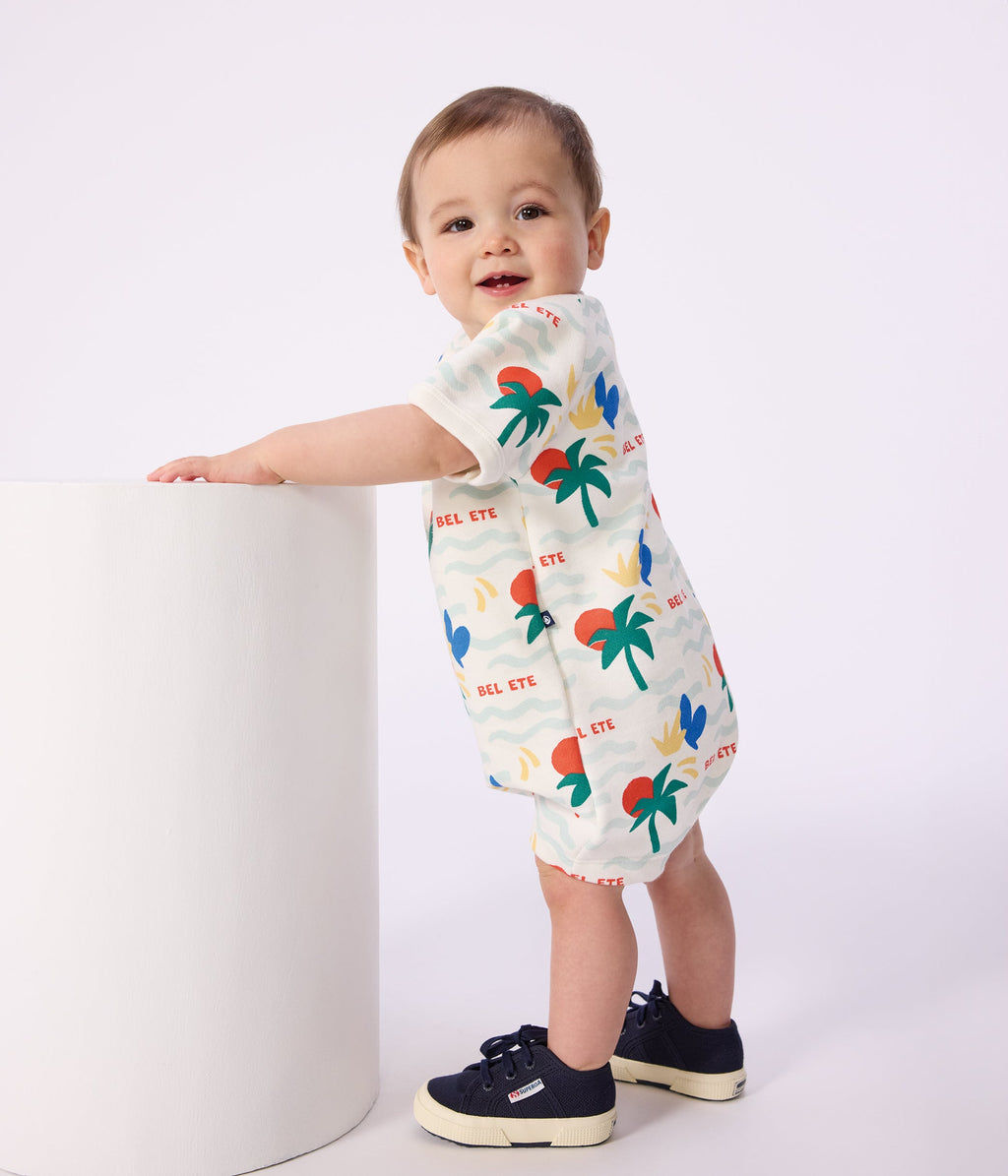Combinaison courte bébé en coton imprimée – J3