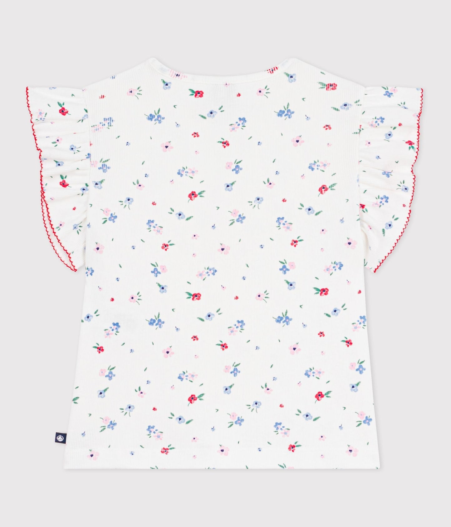 Tee-shirt enfant manches courtes en coton imprimé fleurs – D1