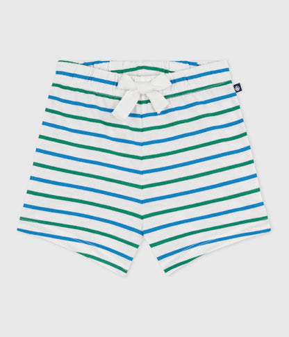 Short bébé en coton rayé bicolore – F1