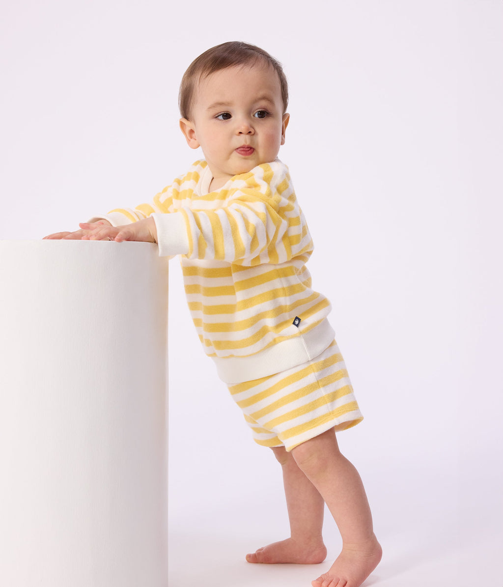 Short bébé en éponge rayé – J1