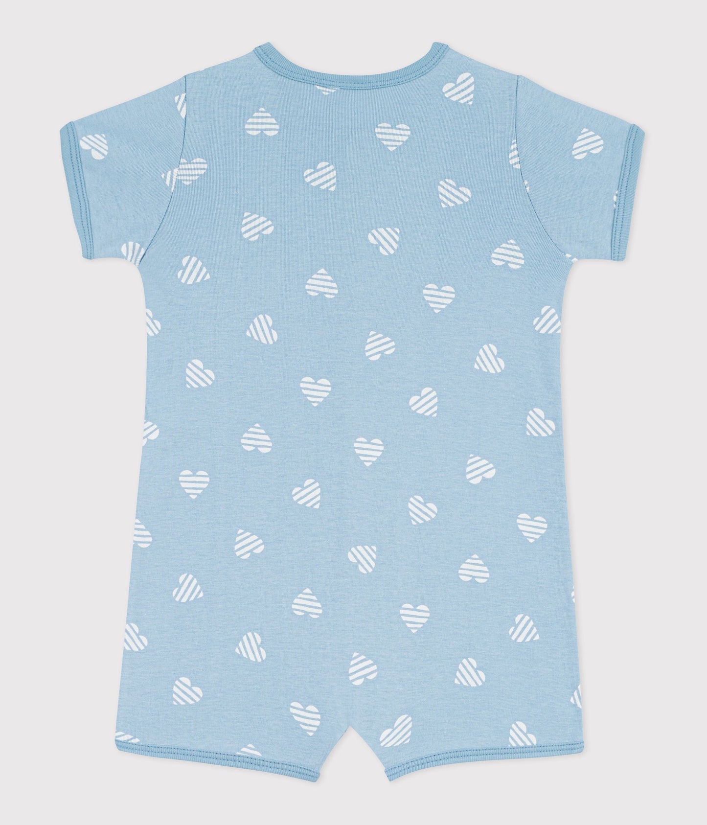 Combinaison courte bébé en coton imprimé cœurs – D1