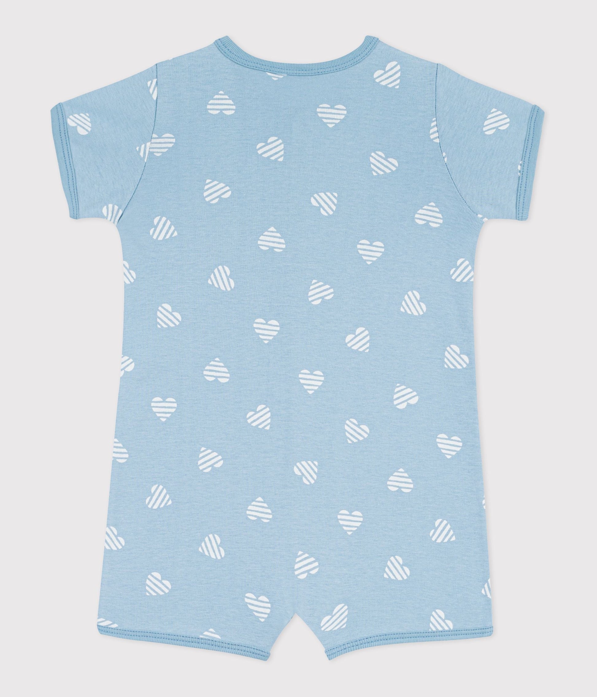 Combinaison courte bébé en coton imprimé cœurs – D1