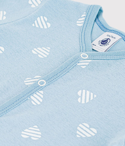 Combinaison courte bébé en coton imprimé cœurs – Z1