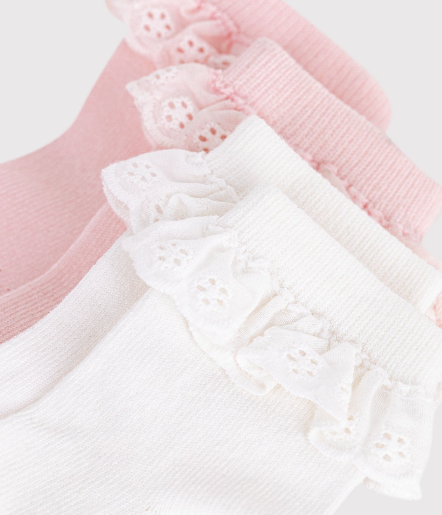 2 paires de chaussettes bébé en coton avec volants – Z1