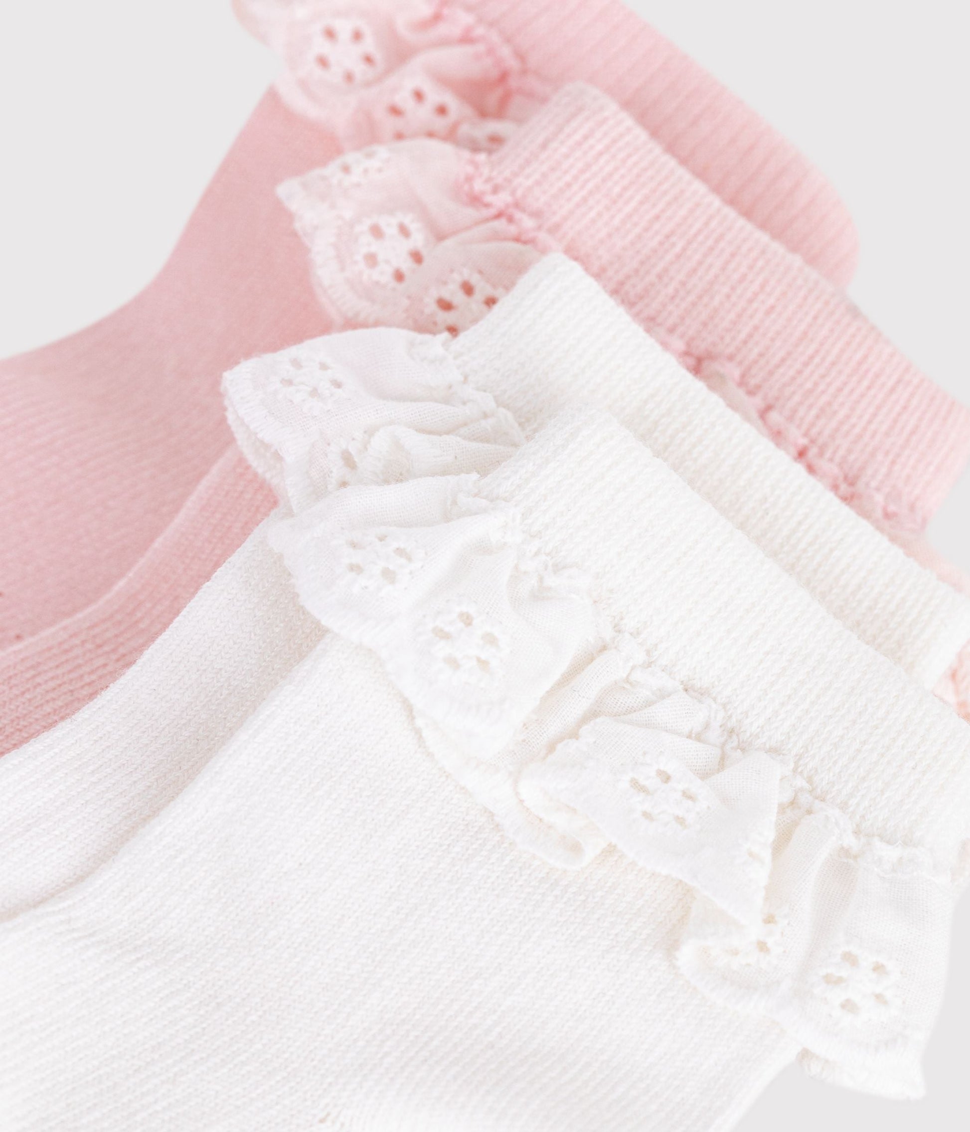 2 paires de chaussettes bébé en coton avec volants – Z1
