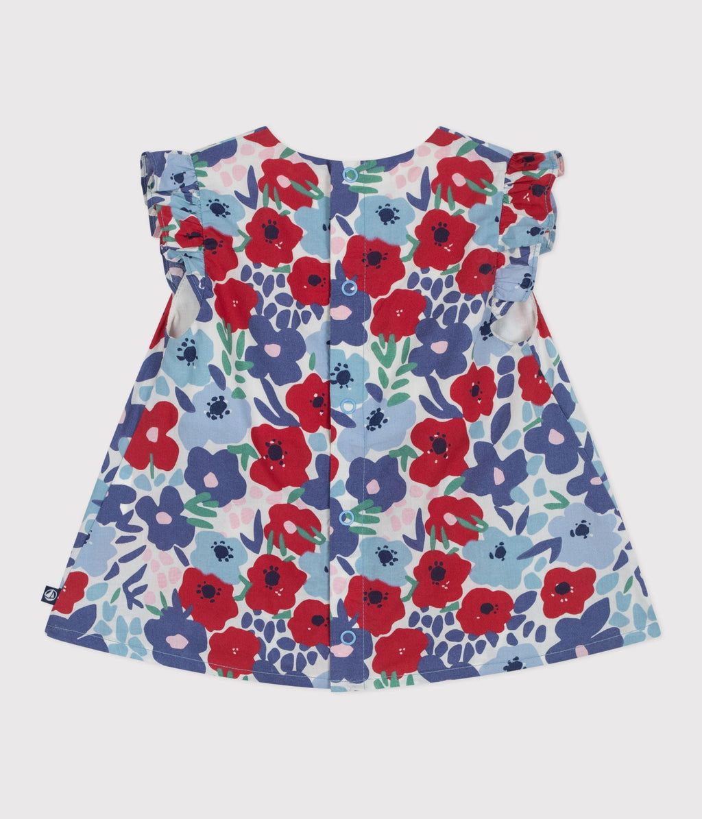 Blouse bébé en coton sans manches en coton imprimée fleurs – D1