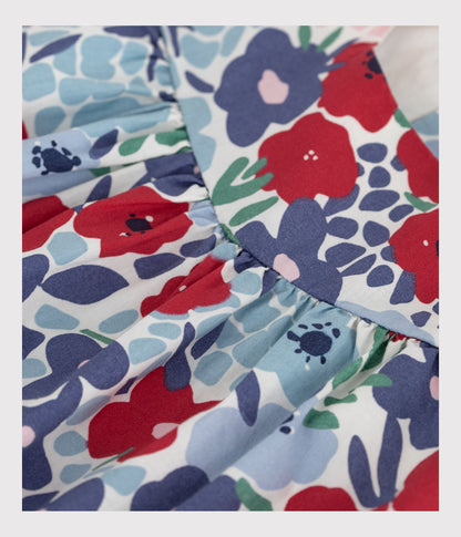 Blouse bébé en coton sans manches en coton imprimée fleurs – Z1