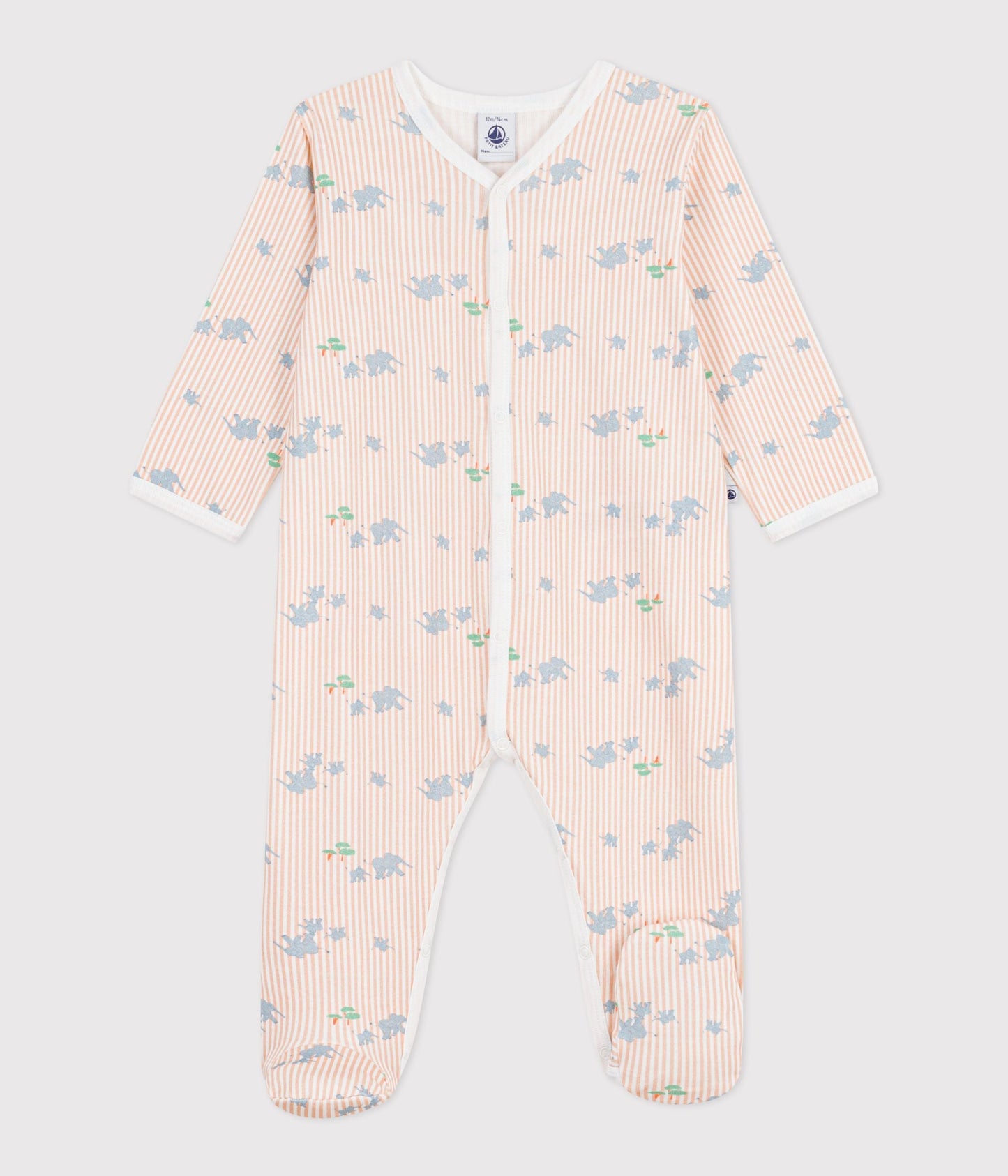 Pyjama bébé en coton imprimé éléphants – F1