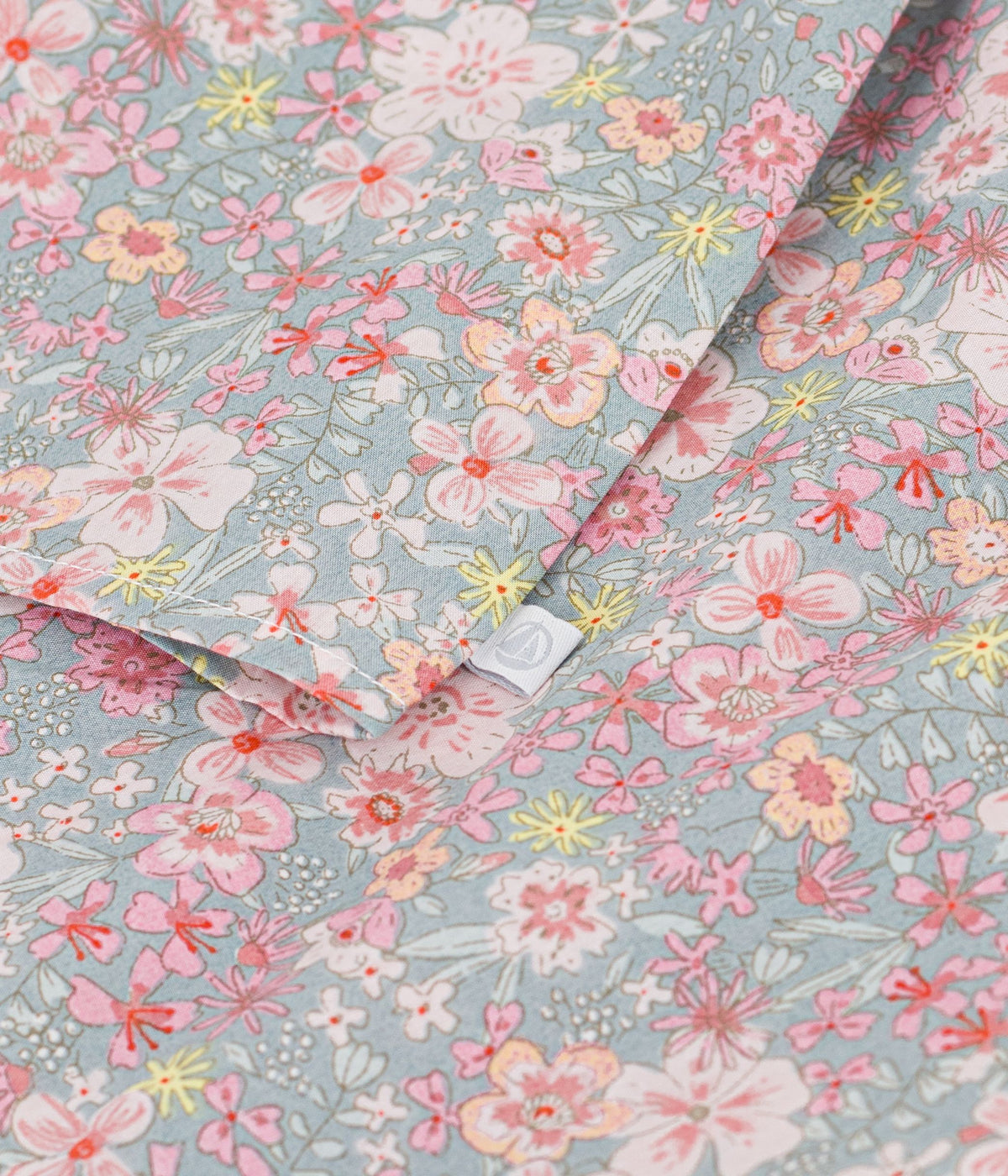 Children's short-sleeved cotton blouse with floral print