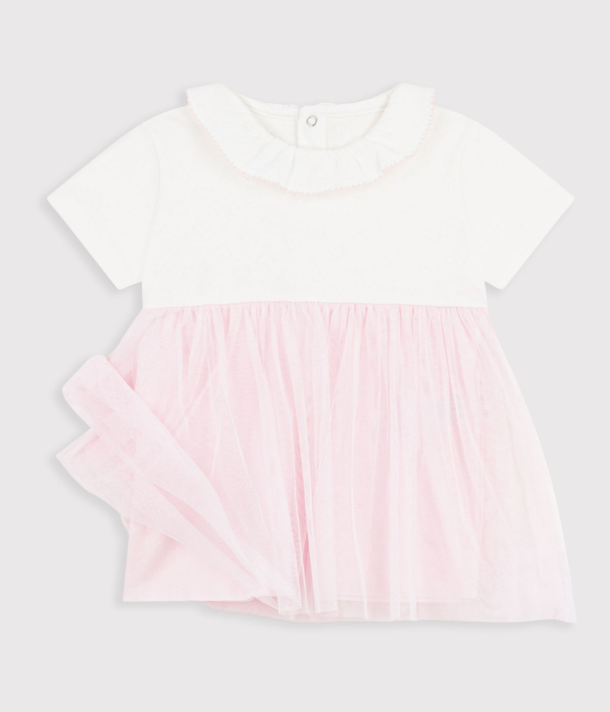 Robe bébé bi-matière manches courtes