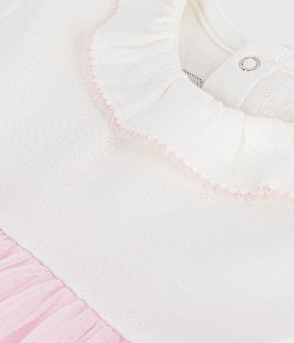 Robe bébé bi-matière manches courtes