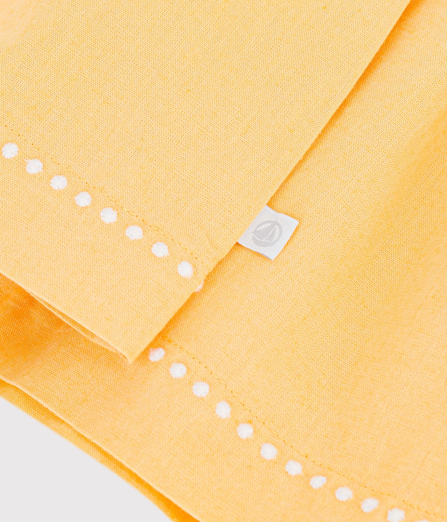 Robe bébé en coton/lin manches courtes unie