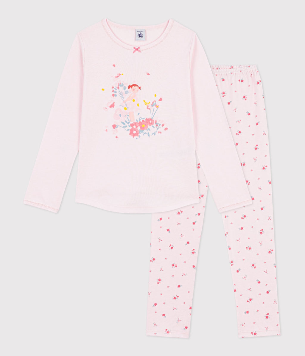Pyjama enfant en coton à motif fleuri – F1