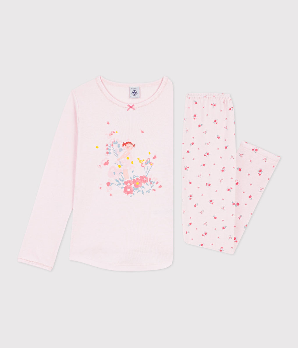 Pyjama enfant en coton à motif fleuri – F2