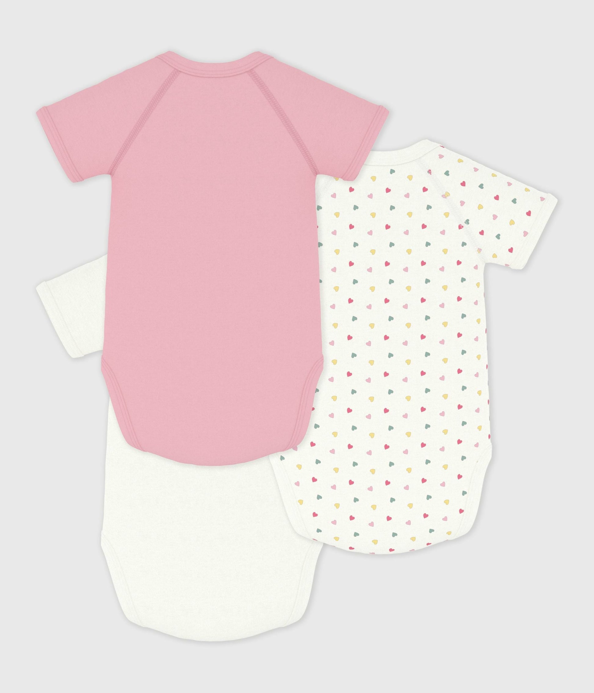 Lot de bodies croisés manches courtes en coton imprimé bébé – D1