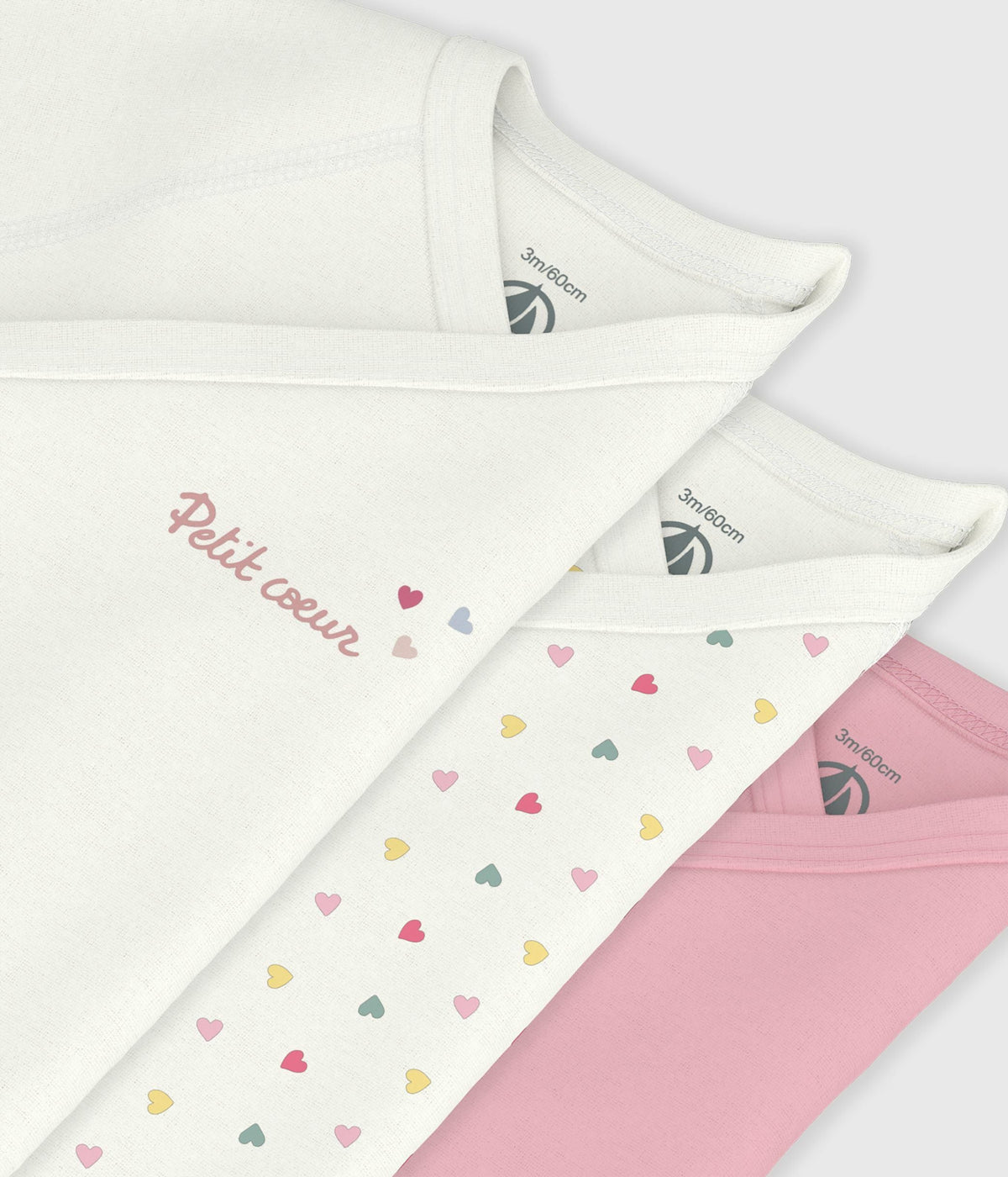 Lot de bodies croisés manches courtes en coton imprimé bébé – Z1