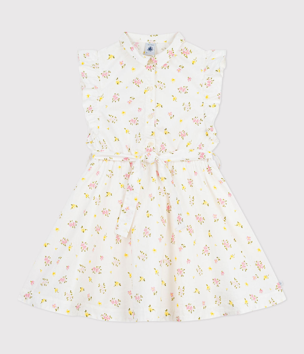 Robe sans manches enfant en coton imprimée fleurs – F1