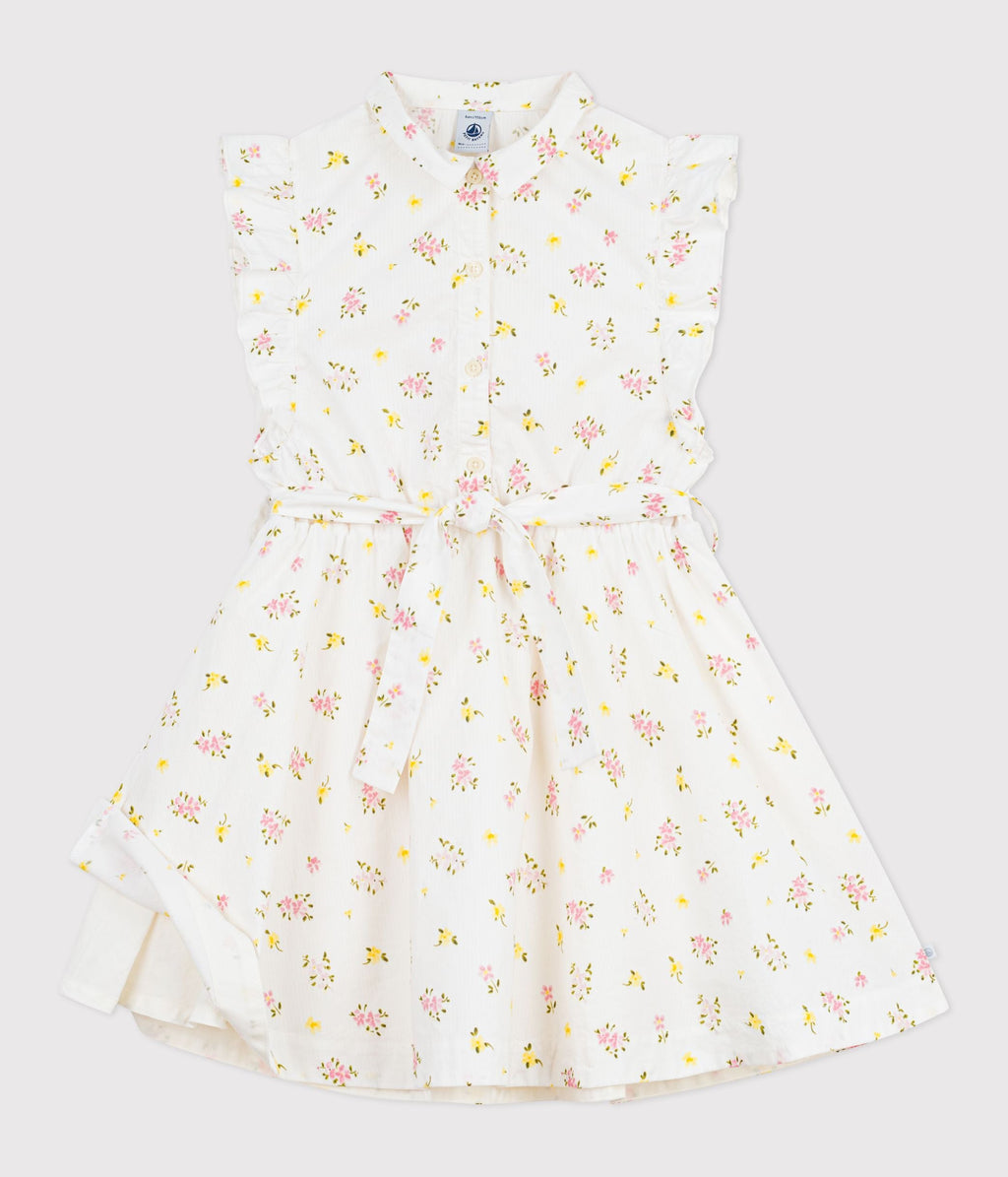 Robe sans manches enfant en coton imprimée fleurs – F2