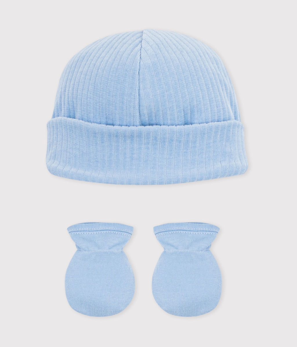 Lot de bonnet et moufles bébé en coton – D1