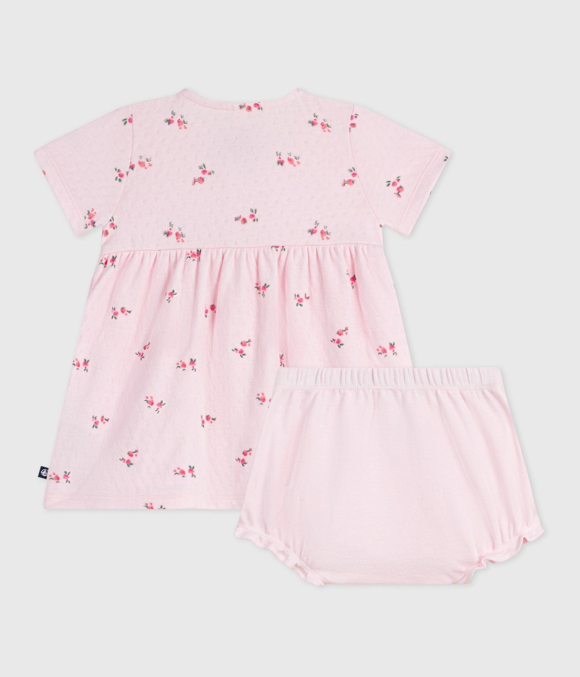 Robe bébé en coton imprimé fleurs avec son bloomer – D1
