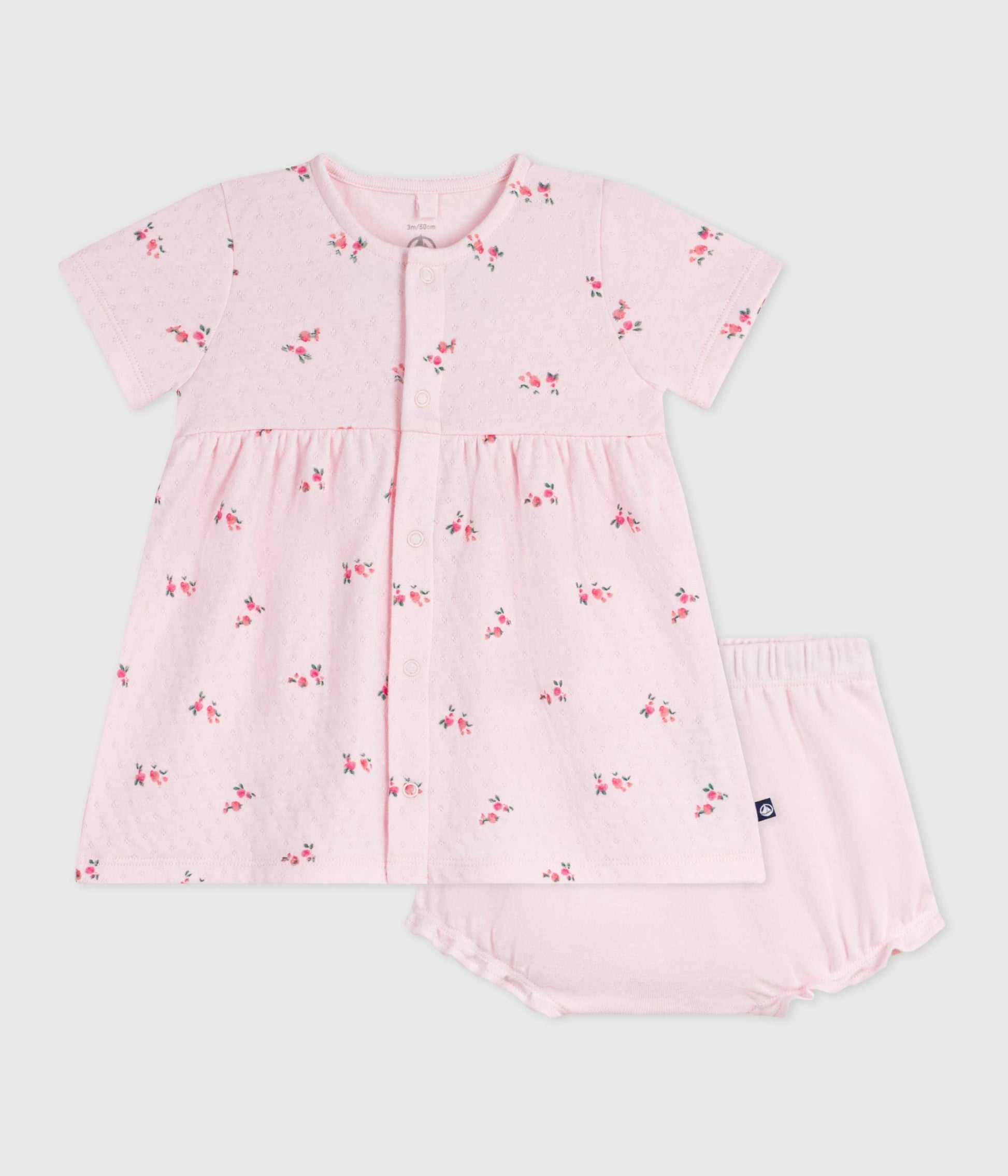 Robe bébé en coton imprimé fleurs avec son bloomer – F1