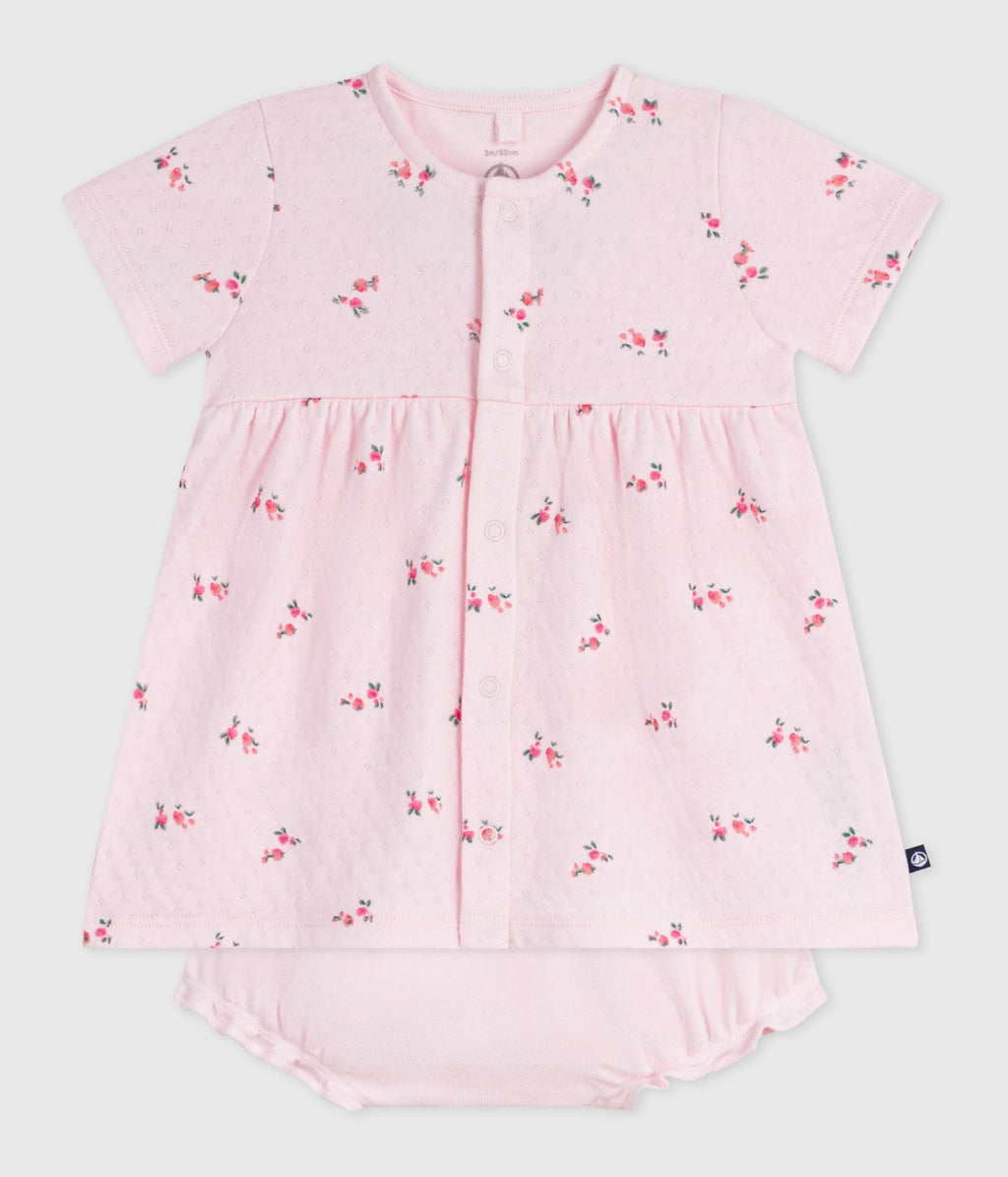 Robe bébé en coton imprimé fleurs avec son bloomer – F2