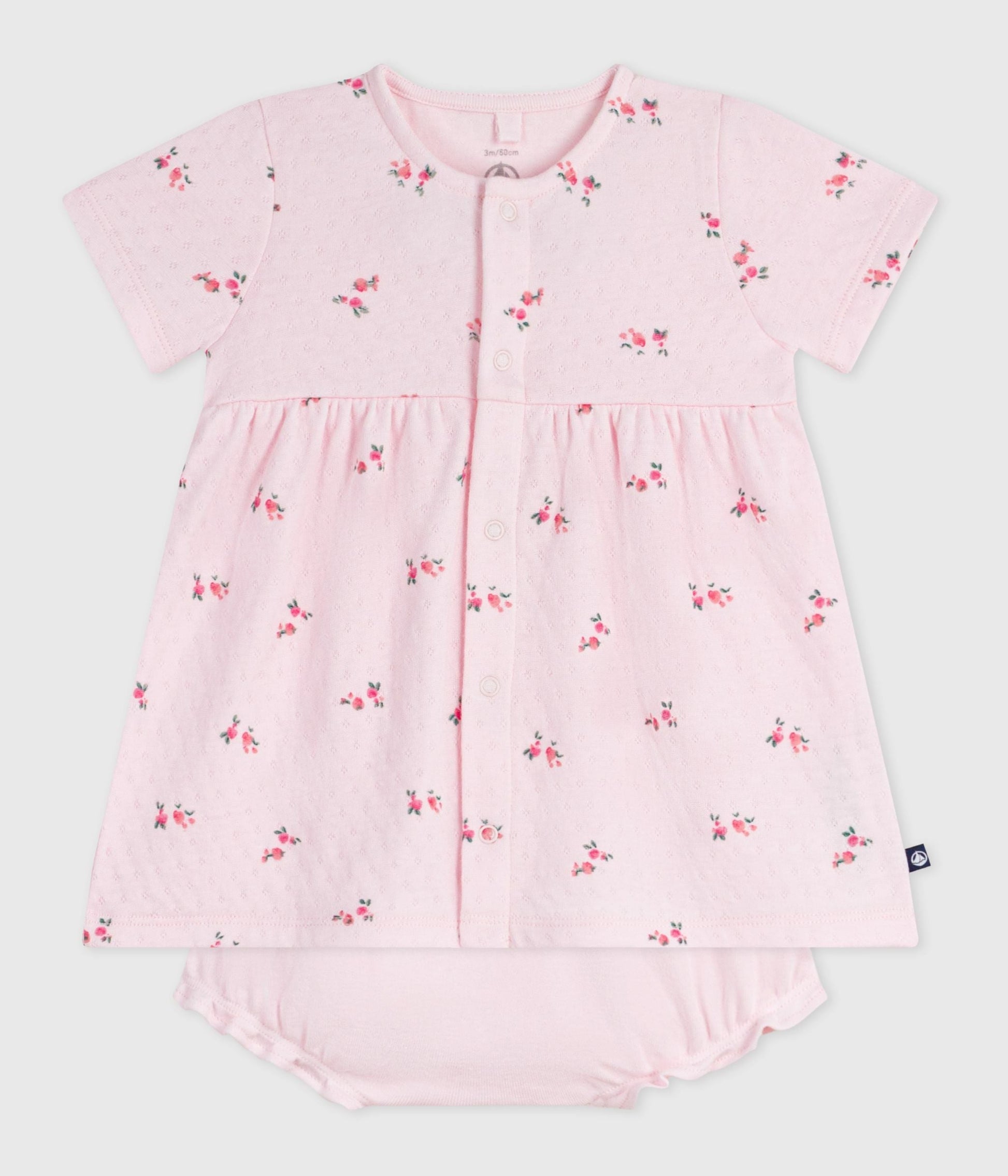 Robe bébé en coton imprimé fleurs avec son bloomer – F2