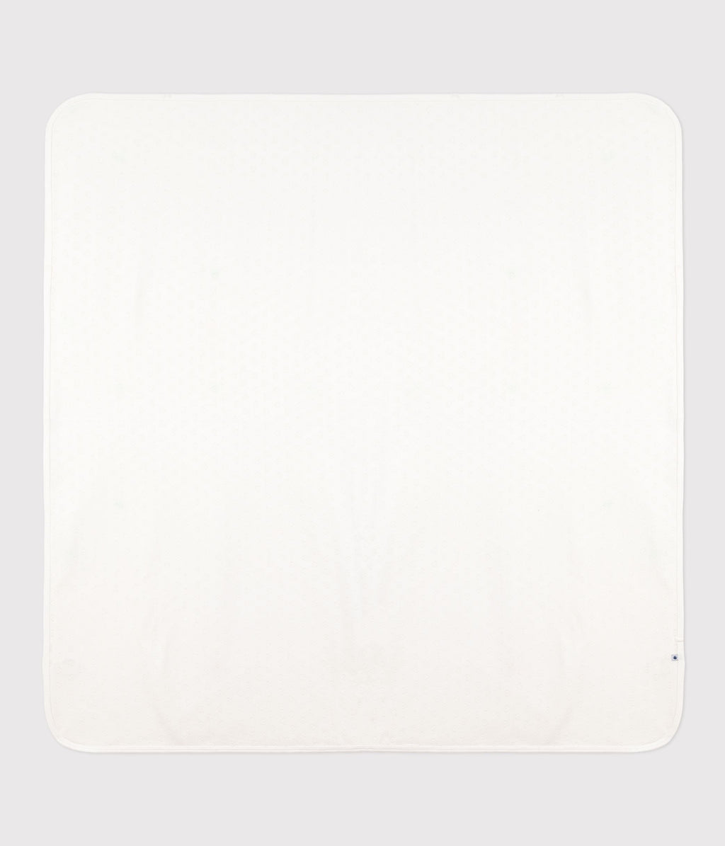 Couverture légère naissance en coton ajouré cœur uni – F1