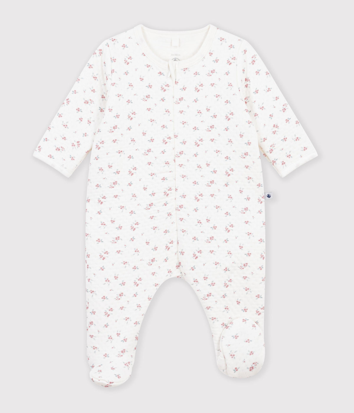 pyjama bebe en tubique imprime a fleurs blanc