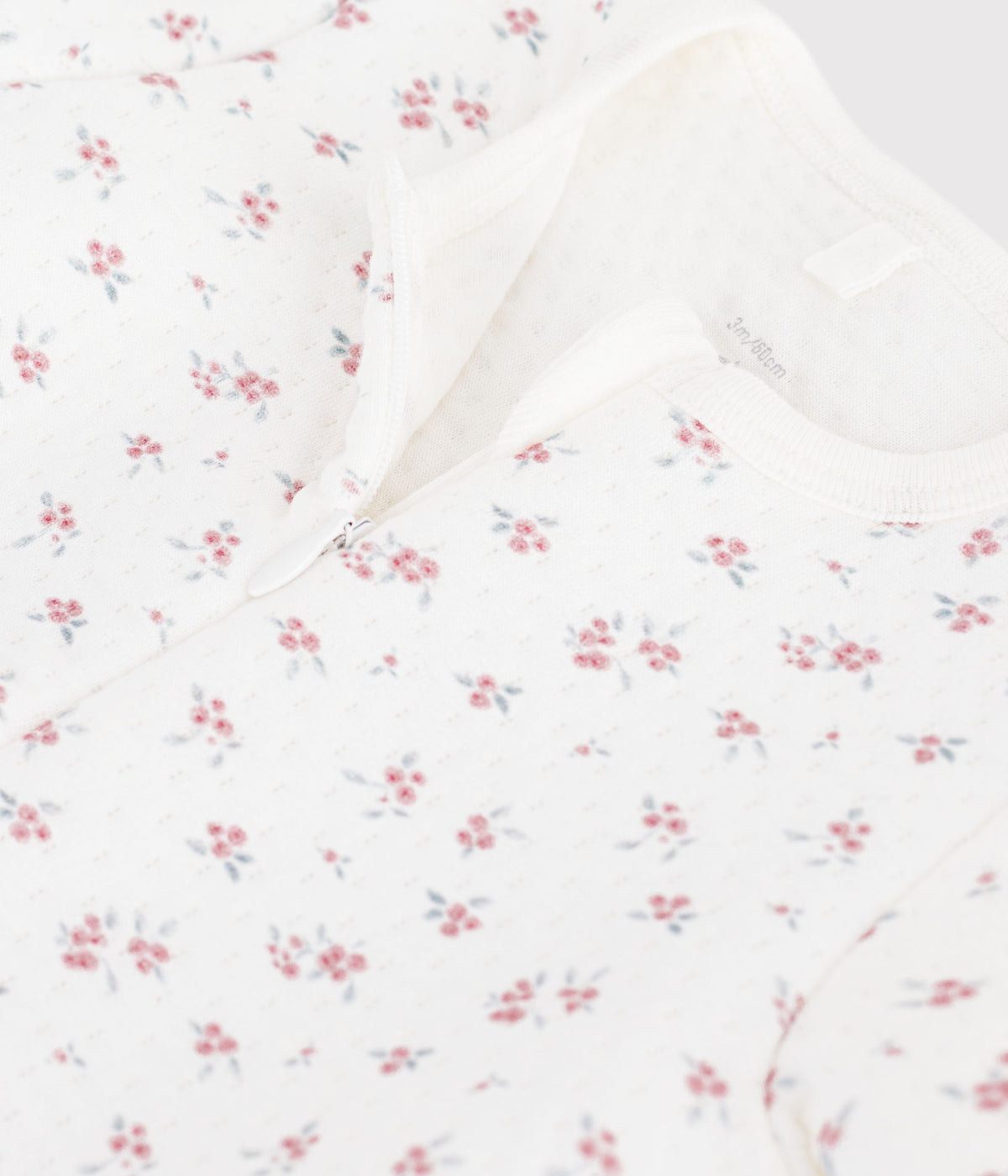 pyjama bebe en tubique imprime a fleurs blanc