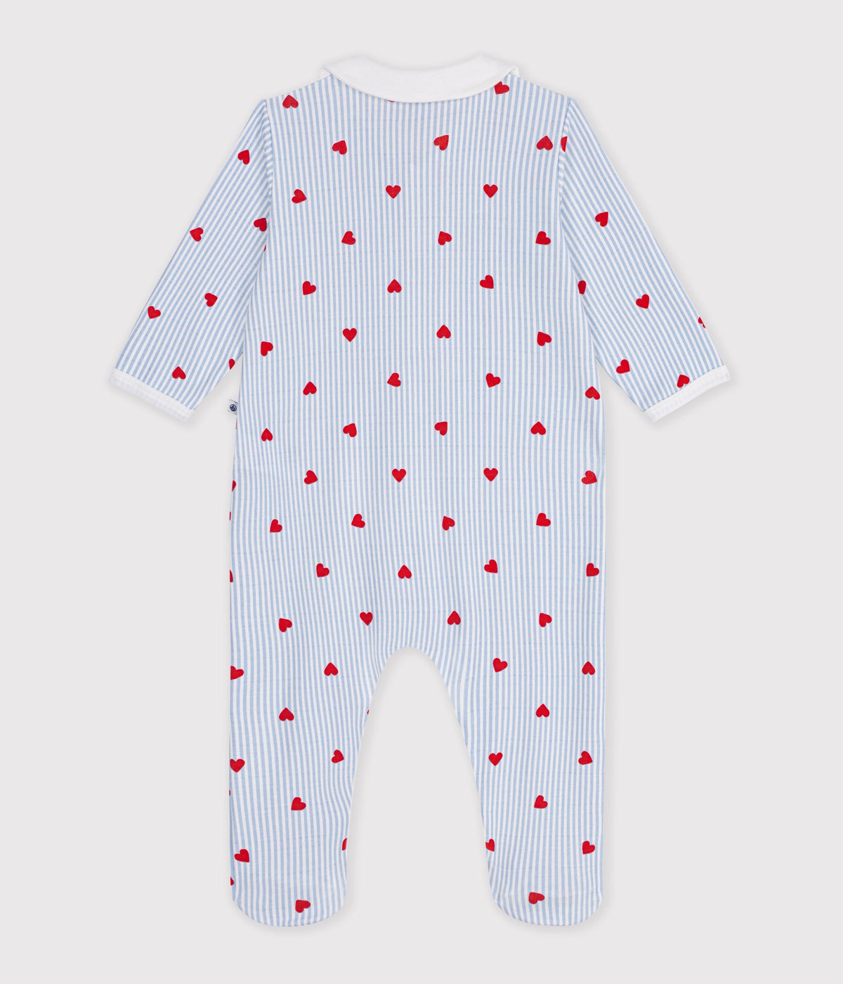 pyjama bebe en coton avec col imprime coeurs