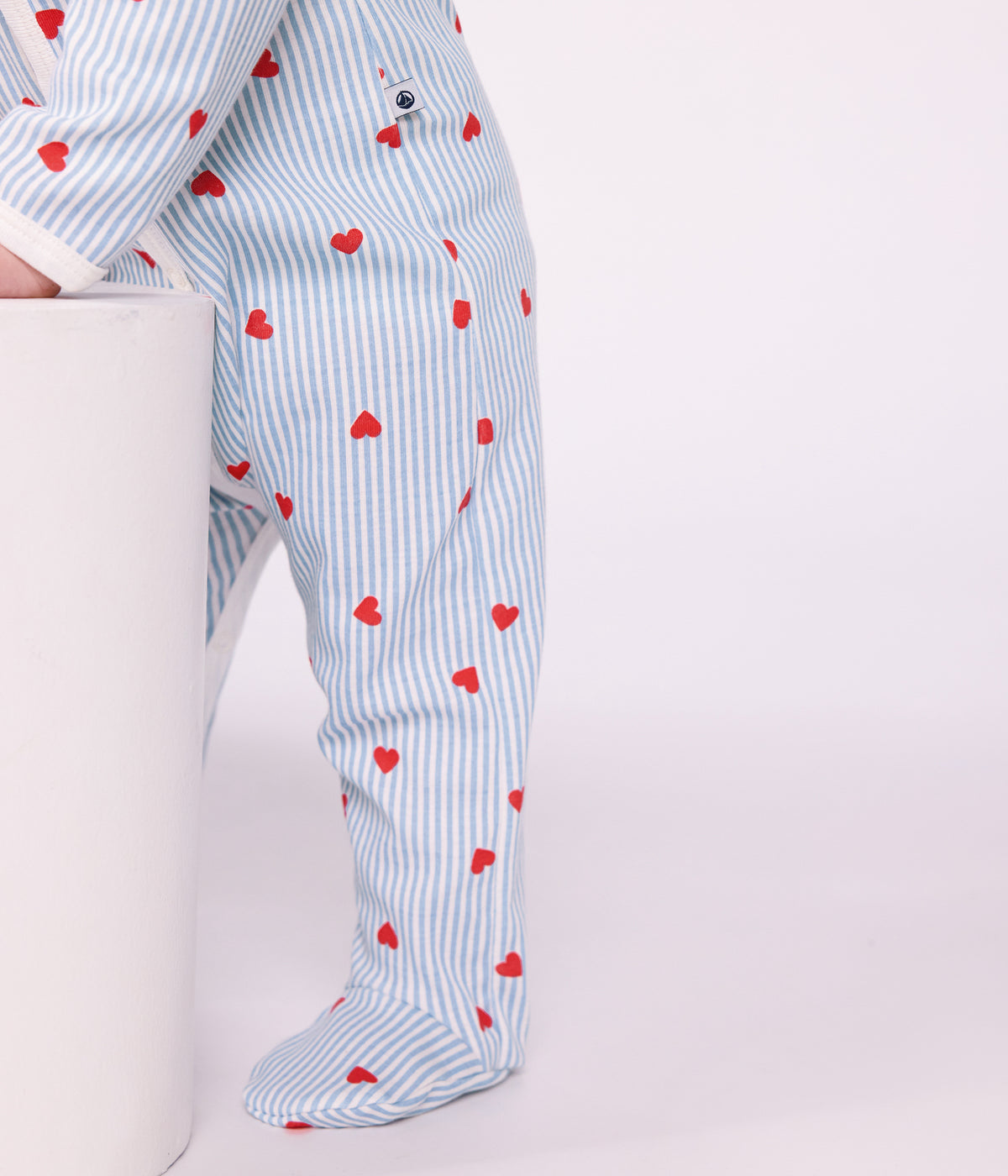 pyjama bebe en coton avec col imprime coeurs