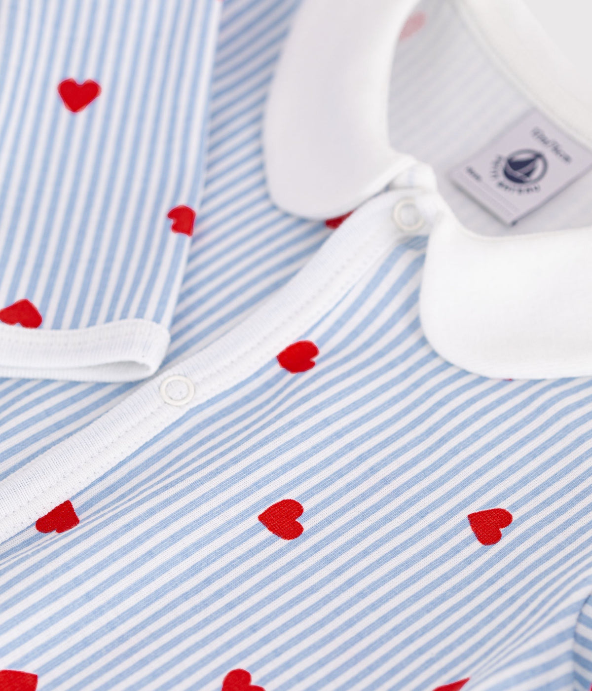 pyjama bebe en coton avec col imprime coeurs