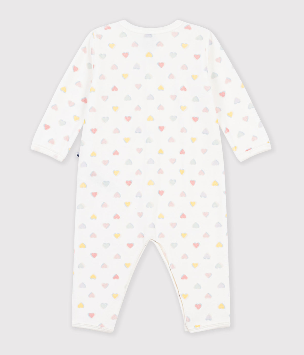 pyjama bebe en velours sans pieds imprime coeurs