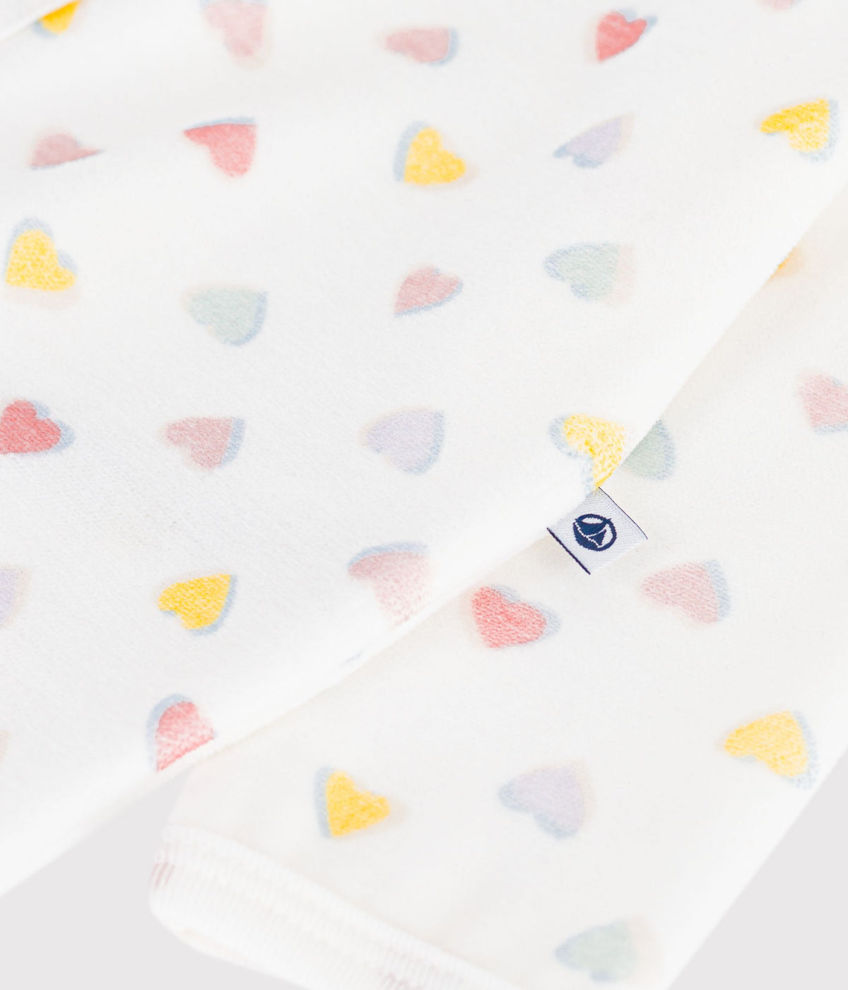 pyjama bebe en velours sans pieds imprime coeurs