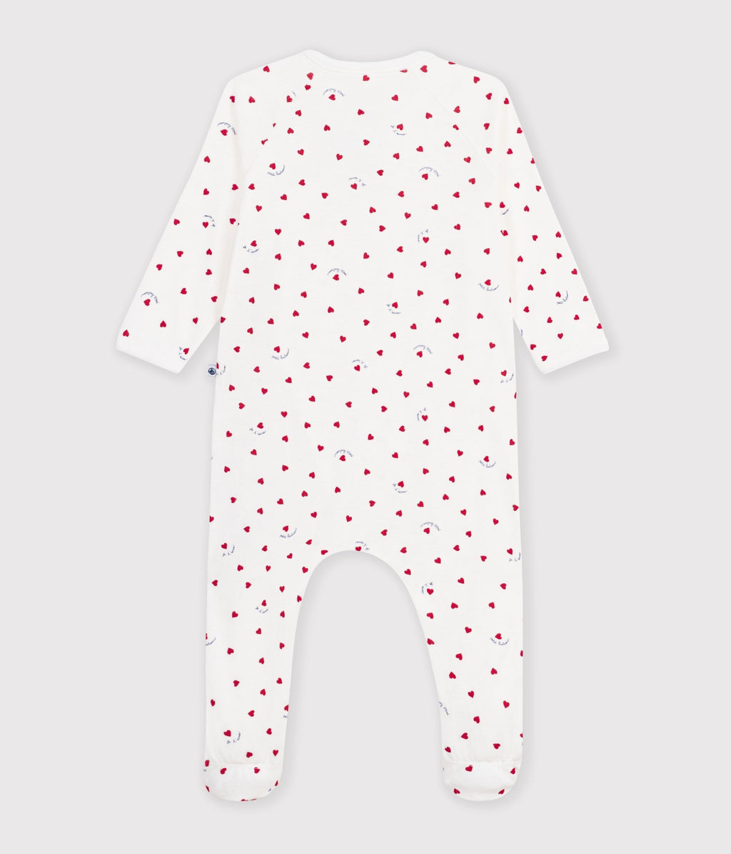pyjama bebe en coton imprime a petits coeurs