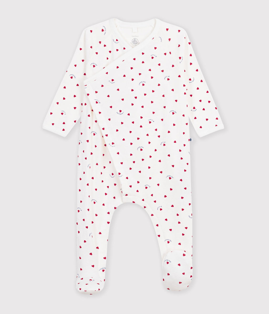 pyjama bebe en coton imprime a petits coeurs