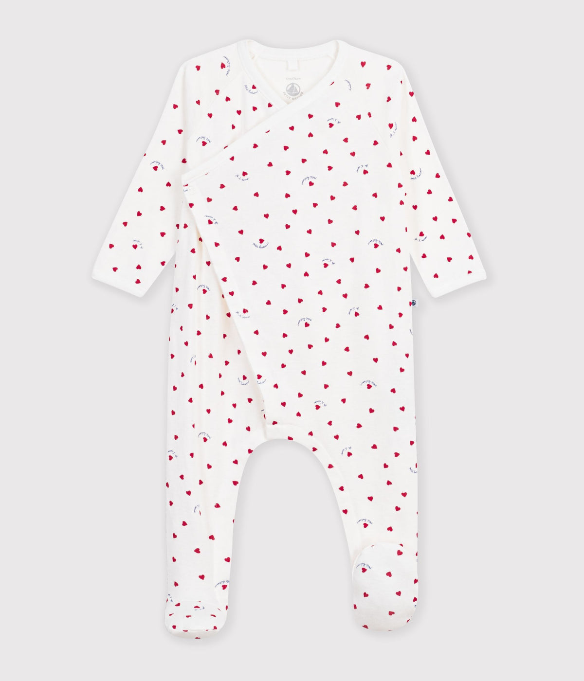 pyjama bebe en coton imprime a petits coeurs