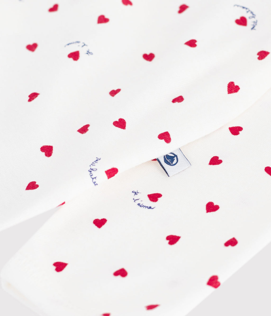 pyjama bebe en coton imprime a petits coeurs