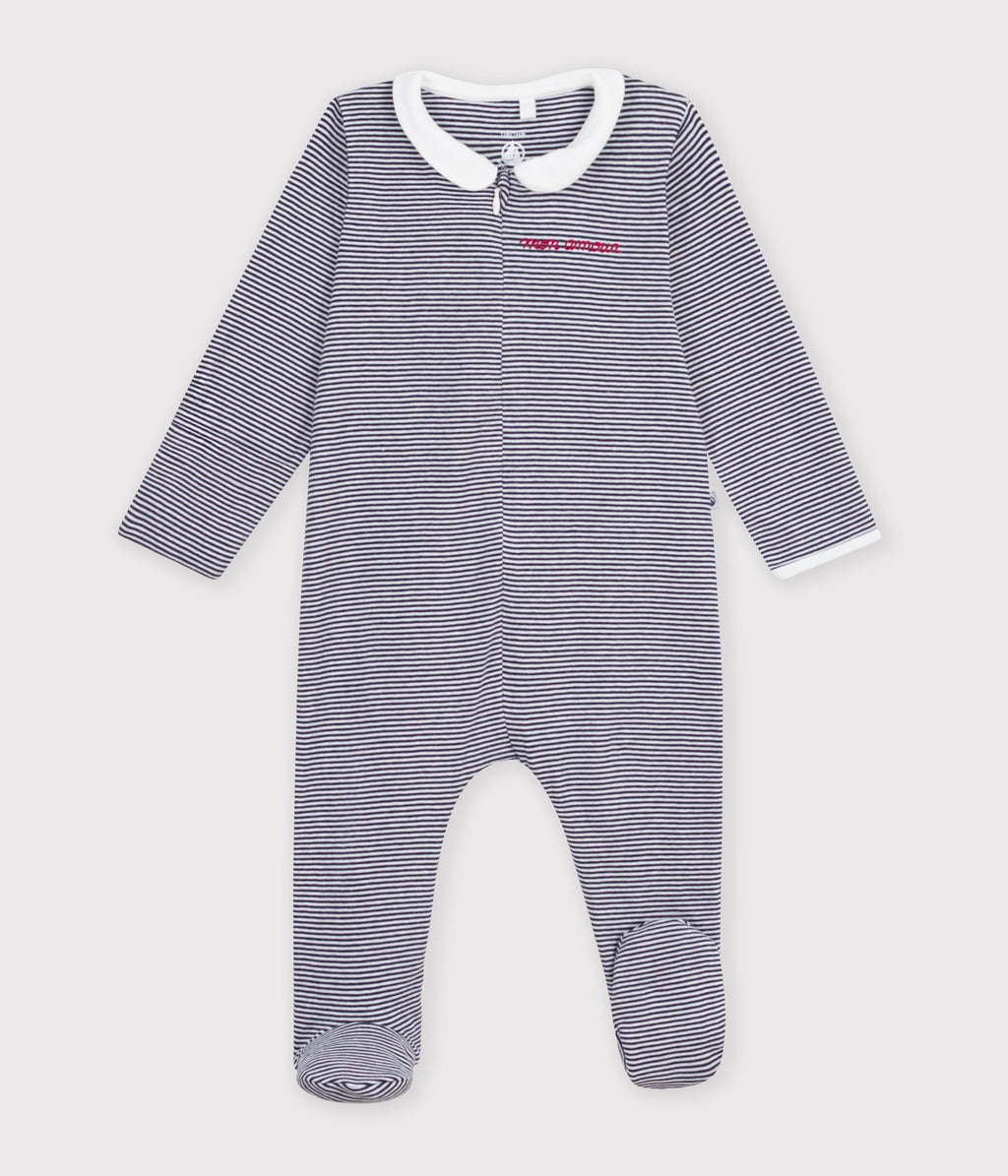 pyjama bebe en coton imprime a rayures