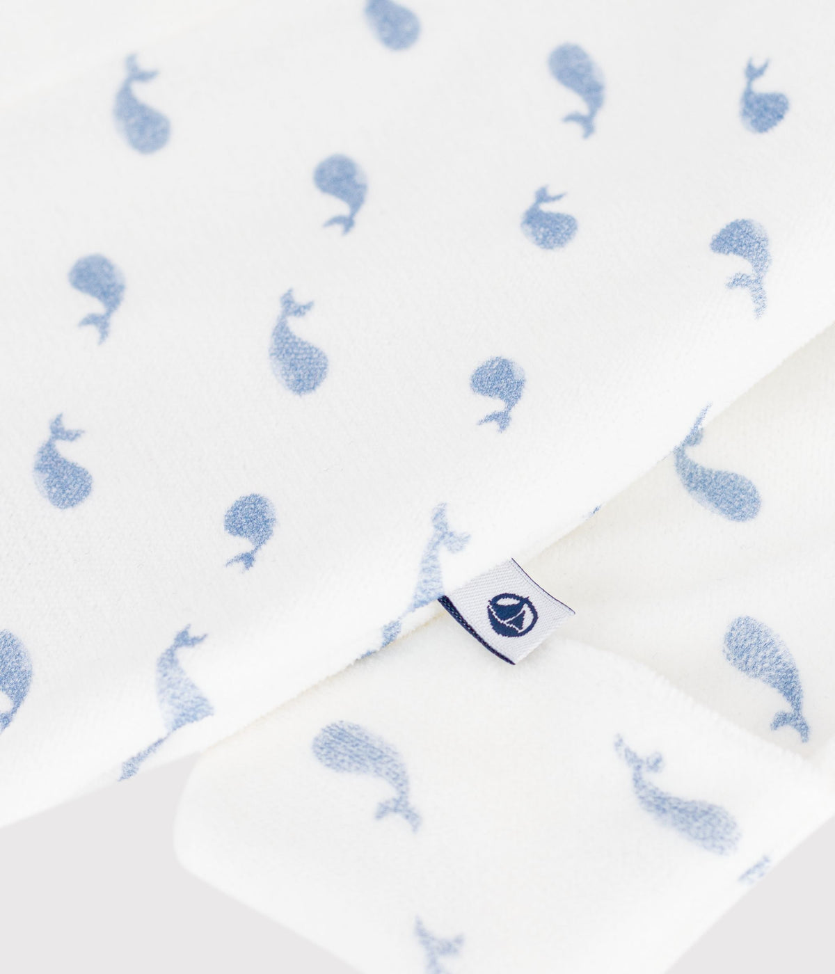 pyjama bebe en velours avec col imprime baleine