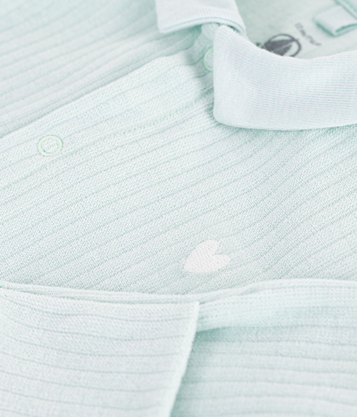 pyjama bebe en velours avec col uni vert clair